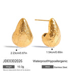 18K Gold Teardrop Opal Stud Earrings Ear Cuff Set