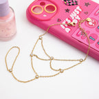 18K Gold Starry Dream Catcher Dainty Hand Chain Bracelet