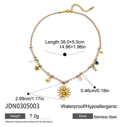 18K Gold Lavender Summer Sun Bow Chaim Layered Necklace Set