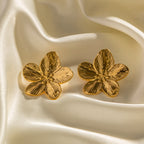 18K Gold Cherry Blossom Statement Stud Earrings