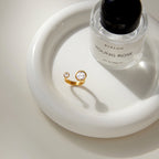 18K Gold Radiant Bezel Cocktail Statement Cuff Ring