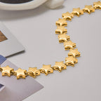 18K Gold Pink Dream Star Tennis Chain Bracelet Stack