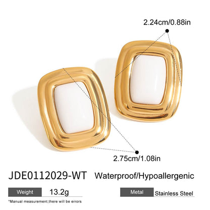 18K Gold Disco Rush Pop Color Statement Stud Earrings