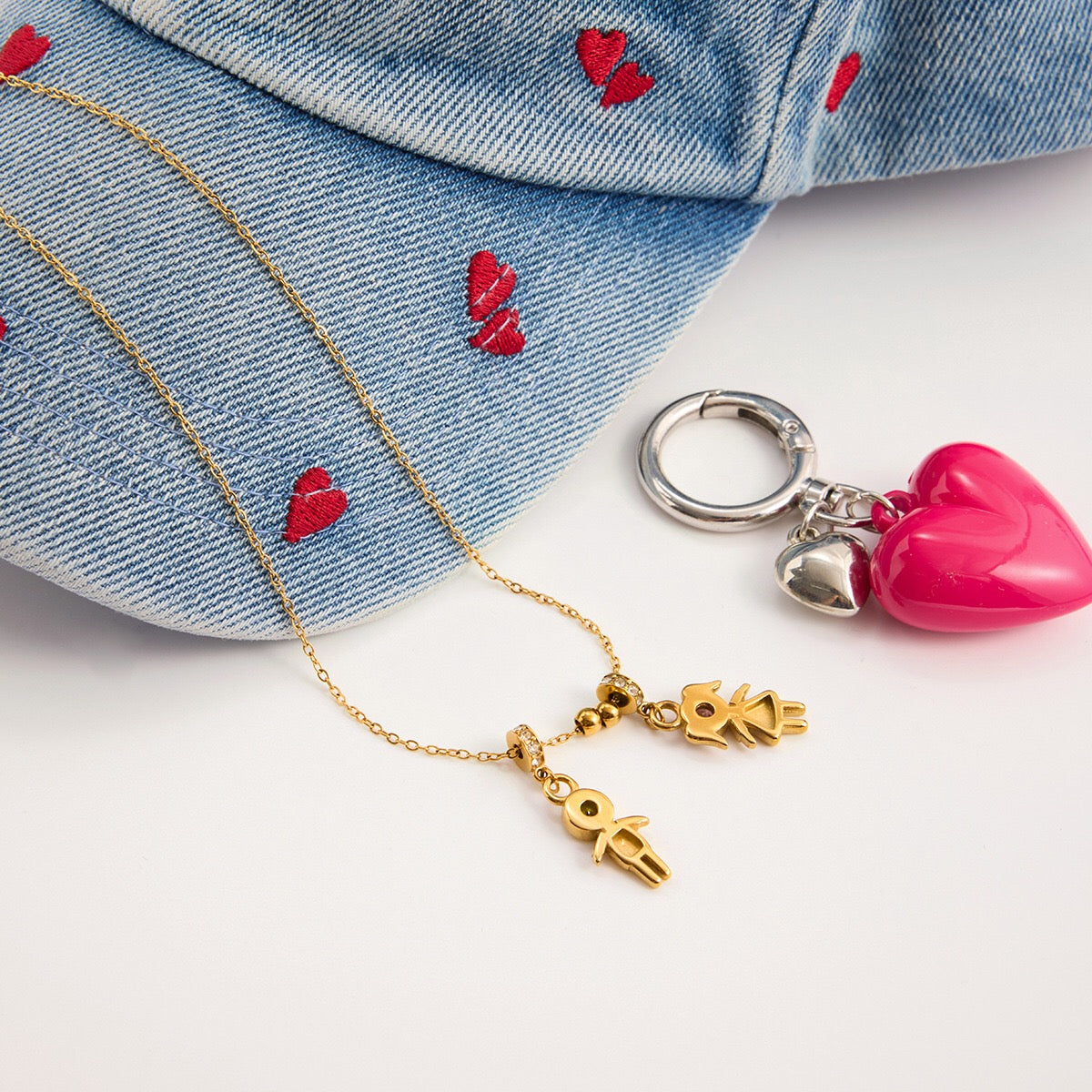 18K Gold Perfect for Mama Boy and Girl Charm Necklace