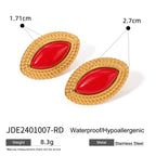 18K Gold Retro Pop Color Statement Stud Earrings