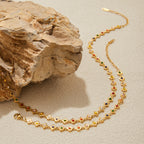 18K Gold Confetti Petal Link Flower Chain Necklace Jewelry Set