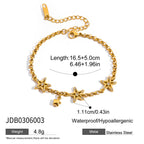 18K Gold Shimmering Dainty Flower Bow Bracelet Stack