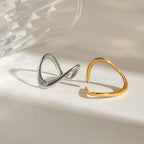 18K Gold Silm Chic Stacking Silver Ring