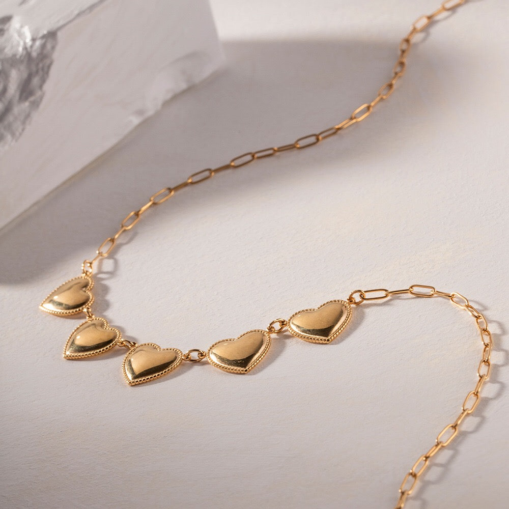 18K Gold Heart Full of Love Pendant Necklace
