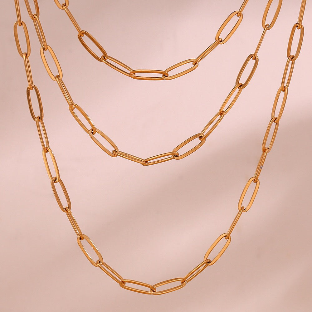 18K Gold Paperclip Necklace