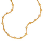 18K Gold Petal Tease Dainty Flower Chain Necklace Jewelry Set