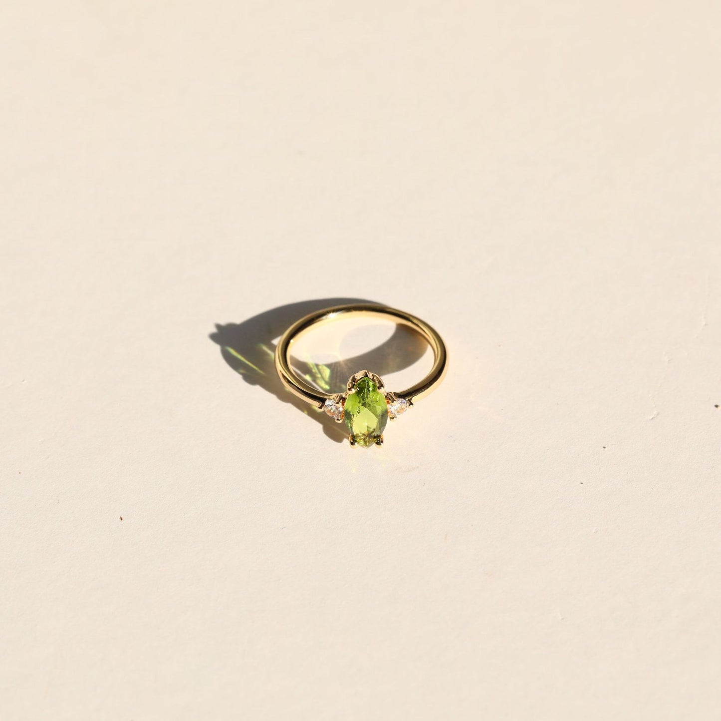 18K Gold Minimalist Birthstone Ring