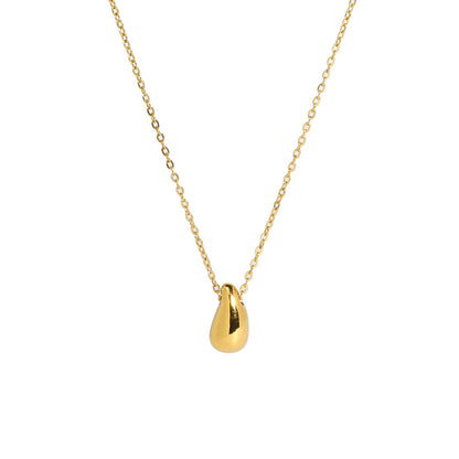 18K Gold Minimalist Teardrop Pendant Dainty Necklace