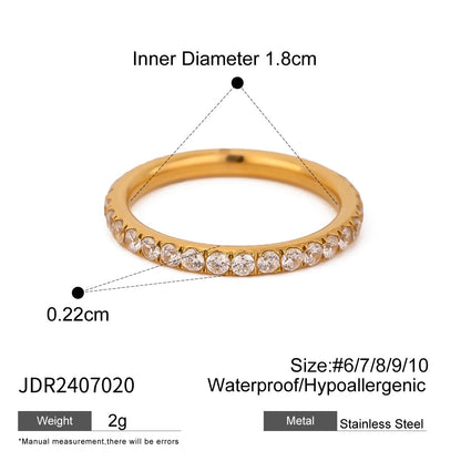 18K Gold Forever Yours Eternity Stacking Promise Couple Ring