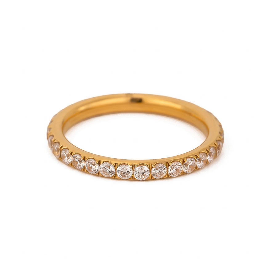 18K Gold Forever Yours Eternity Stacking Promise Couple Ring