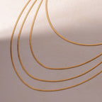 18K Gold Glowing Herringbone Snake Chain Necklace