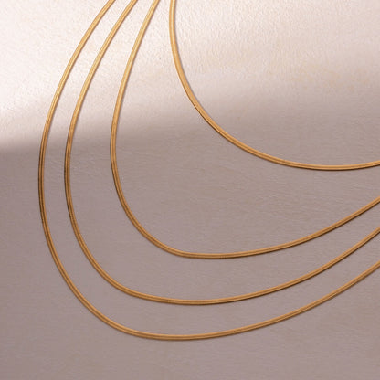 18K Gold Glowing Herringbone Snake Chain Necklace