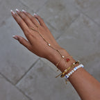 18K Gold Waterproof Delicate Heart Hand Chain Bracelet