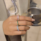 18K Gold and Silver Gem Palette Eternity Ring