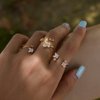 18K Gold Flutter Obsession Pink Butterfly Cuff Ring