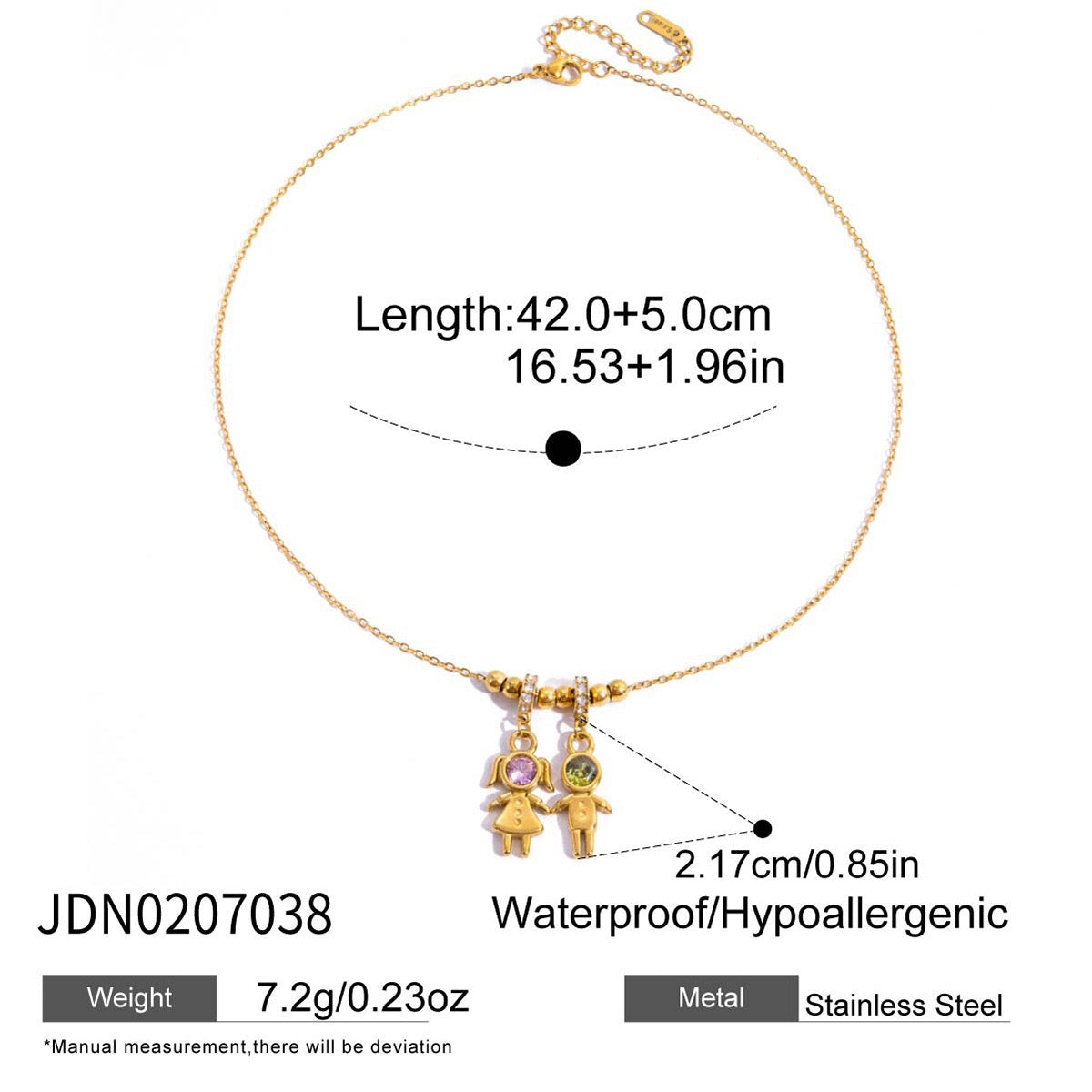 18K Gold Perfect for Mama Boy and Girl Charm Necklace