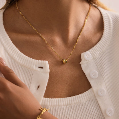 18K Gold Quiet Joy Dainty Ring Pendant Necklace