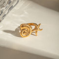 18K Gold Beach Day Starfish Conch Ring