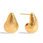 18K Gold Teardrop Opal Stud Earrings Ear Cuff Set