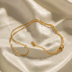 18K Gold Delicate Beaded Chain Choker Necklace