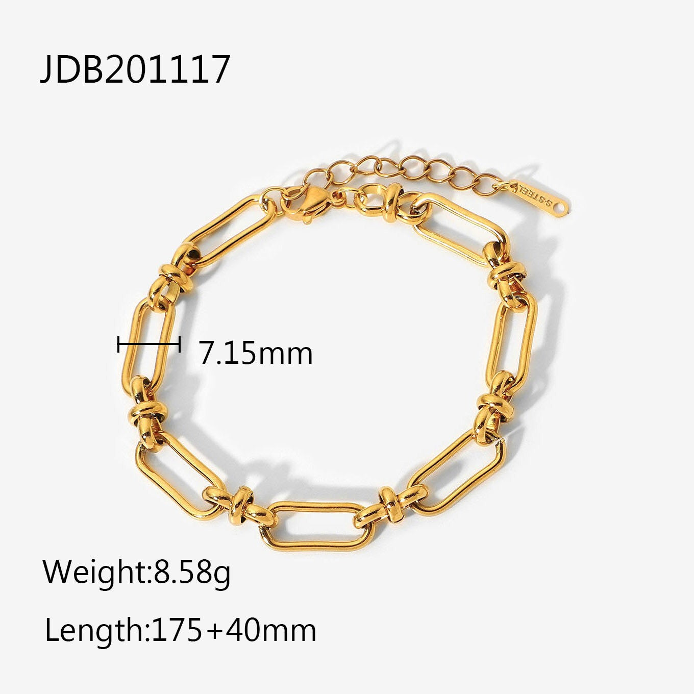 18K Gold Opulence Paperclip Chain Tennis Chunky Statement Bangle Bracelet Stack