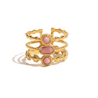 18K Gold Vintage Inspired Natural Stone Ring