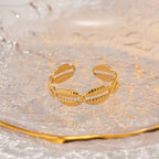 18K Gold Summer Seashell Band Ring