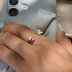 18K Gold Flutter Obsession Pink Butterfly Cuff Ring