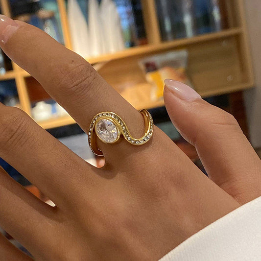 18K Gold Unique Flow Forever Jewel Statement Ring