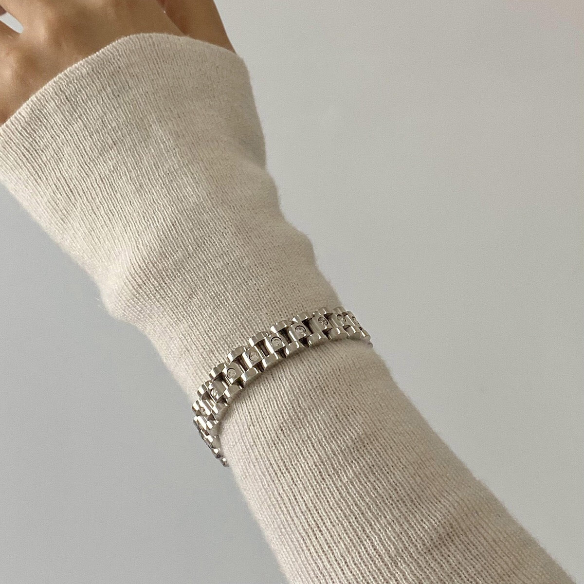 18K Gold Main Character Bling Watch Band Chain Bracelet