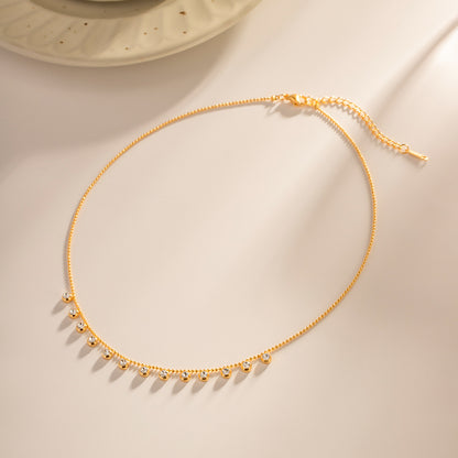 18K Gold Star Sprinkle Choker Necklace