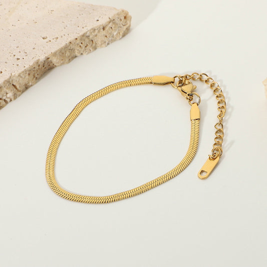 Classic Herringbone Gold Bracelet