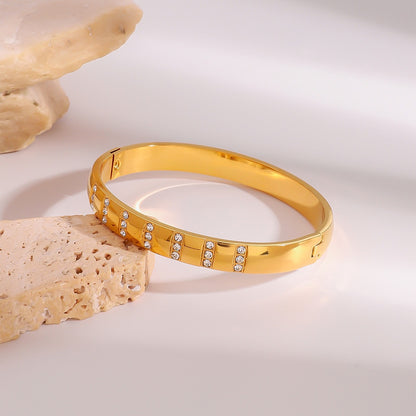 18K Gold Golden Hour Star Bangle Bracelet Stack