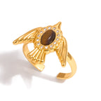 18K Gold Free Spirit Tiger Eye Small Hoop Huggie Dangle Earrings