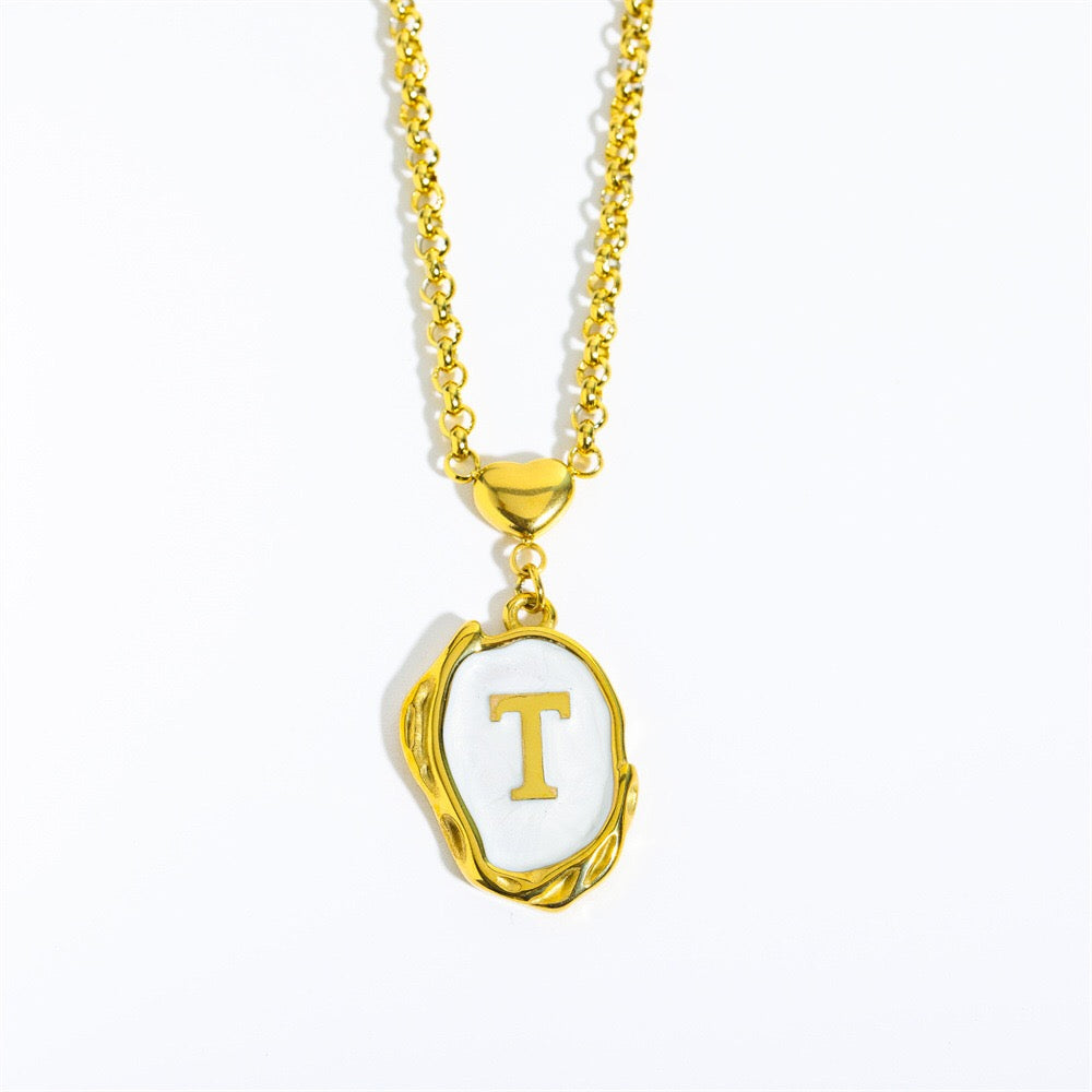 18K Gold Luxury Initial Pendant Necklace