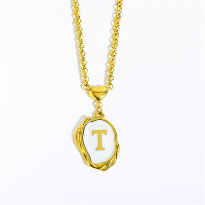 18K Gold Luxury Initial Pendant Necklace