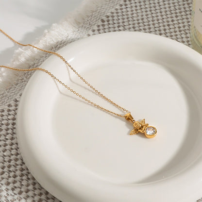 18K Gold Cupid Necklace