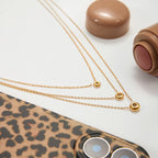 18K Gold Soft Spark Dainty Chain Layered Necklace Set