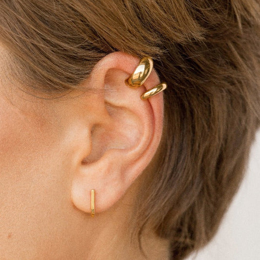 18K Gold Essential Double Huggie Ear Cuff