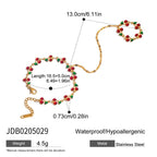 18K Gold Waterproof Red Cherry Trendy Hand Jewelry Chain Bracelet