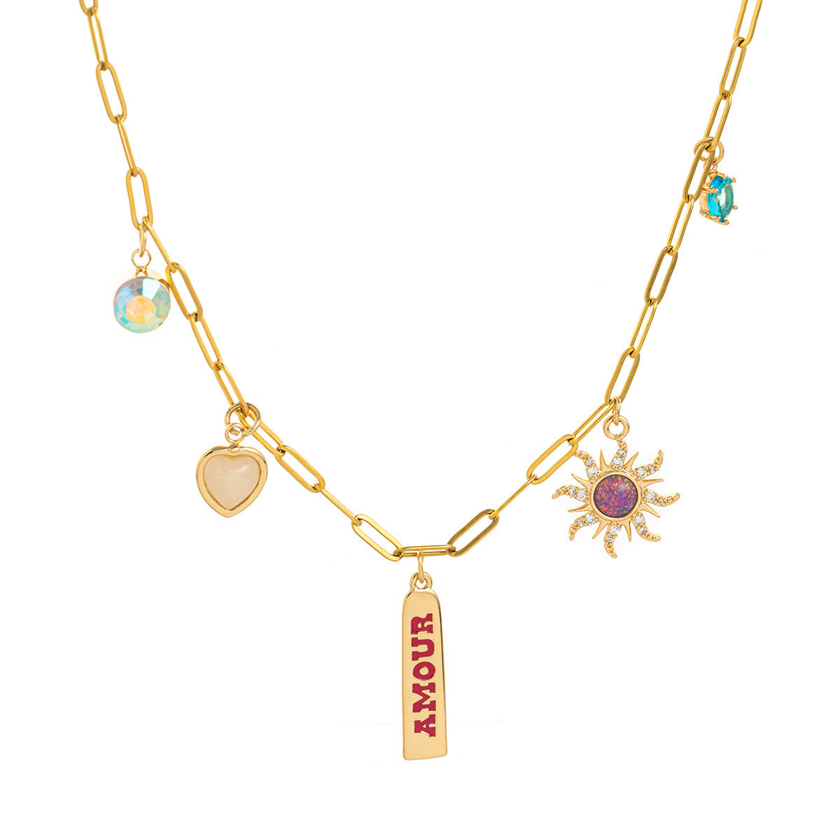 14K Gold Amour Charm Necklace