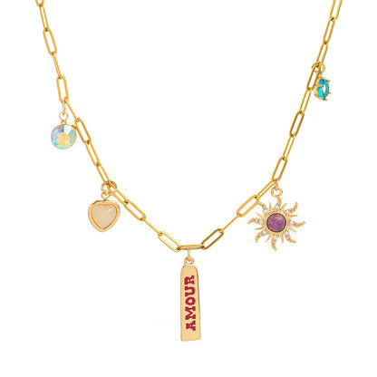 14K Gold Amour Charm Necklace