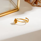 18K Gold Dainty Rose Ring