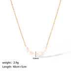 18K Gold Dainty Pearl Chain Necklace