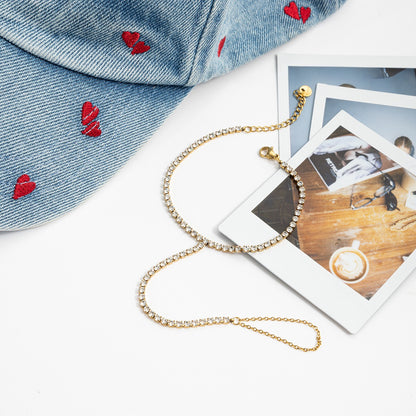 18K Gold Waterproof Aura Tennis Hand Chain Bracelet